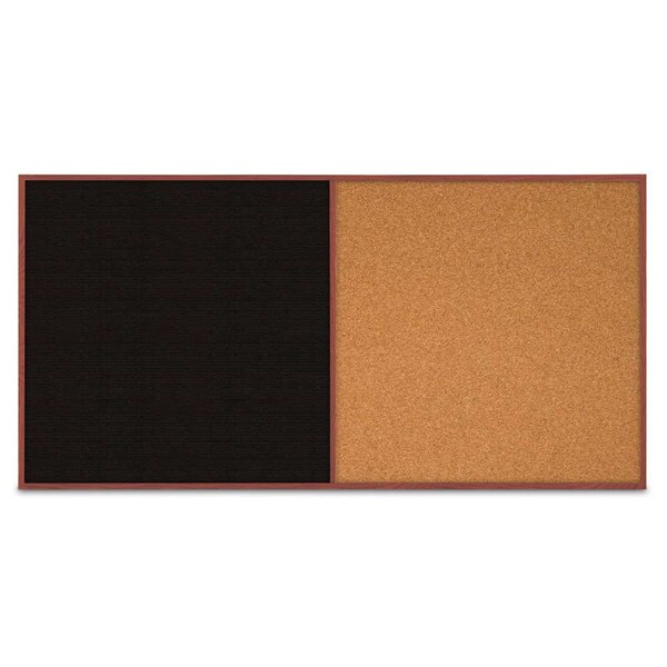 United Visual Products Enclosed Corkboard, 1 Door, 72"x48", 4" Fra, UV3419-SATIN-BLACK UV3419-SATIN-BLACK - main